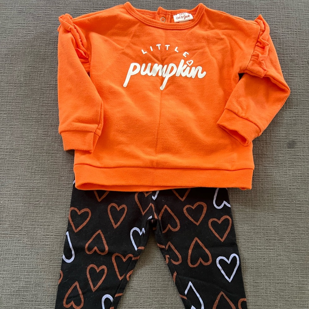 Cat & Jack Orange 'Little Pumpkin' Set